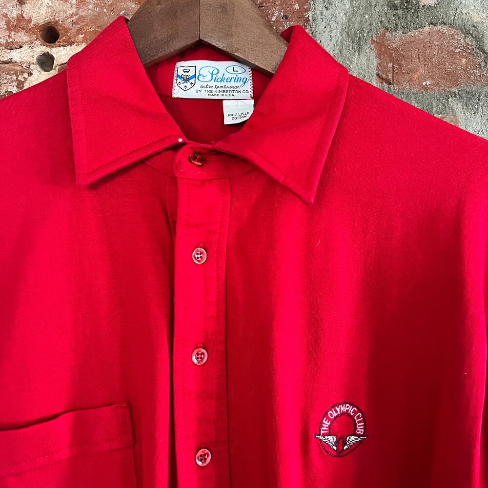 VTG Olympic Club Golf Men's Red Pickering Polo Shirt L 21x28